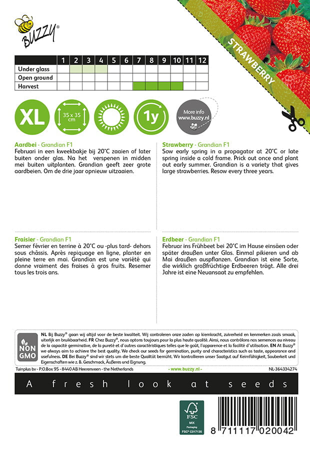 Aardbei - Grandian F1 - 20 Zaden