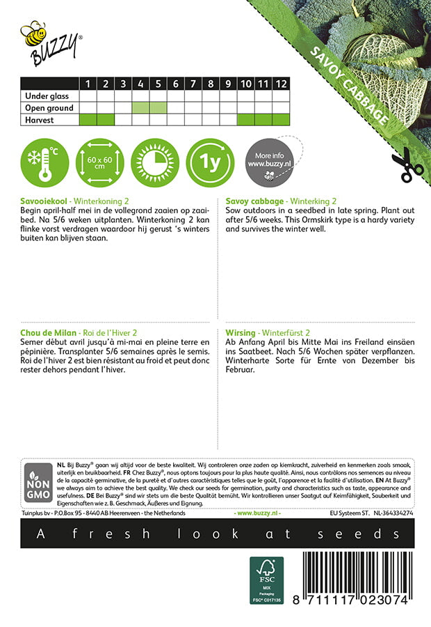 Savoy Cabbage - Winterkoning 2 - 2g