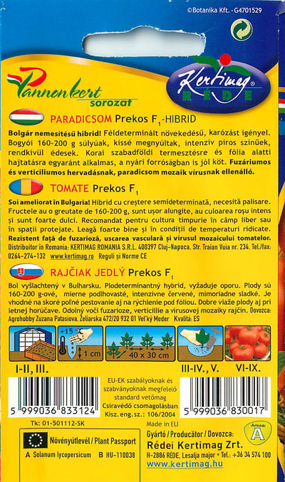 Tomate - Prekos F1 Hybride - 20 Graines