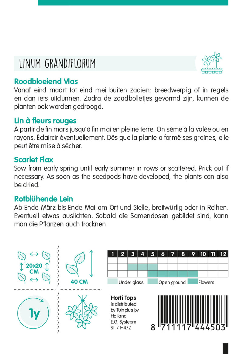 Roodbloeiend Vlas - 1,5 g