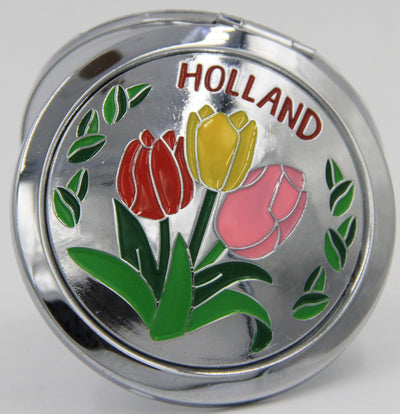 Mirror Box Shiny Silver Colour with Tulips