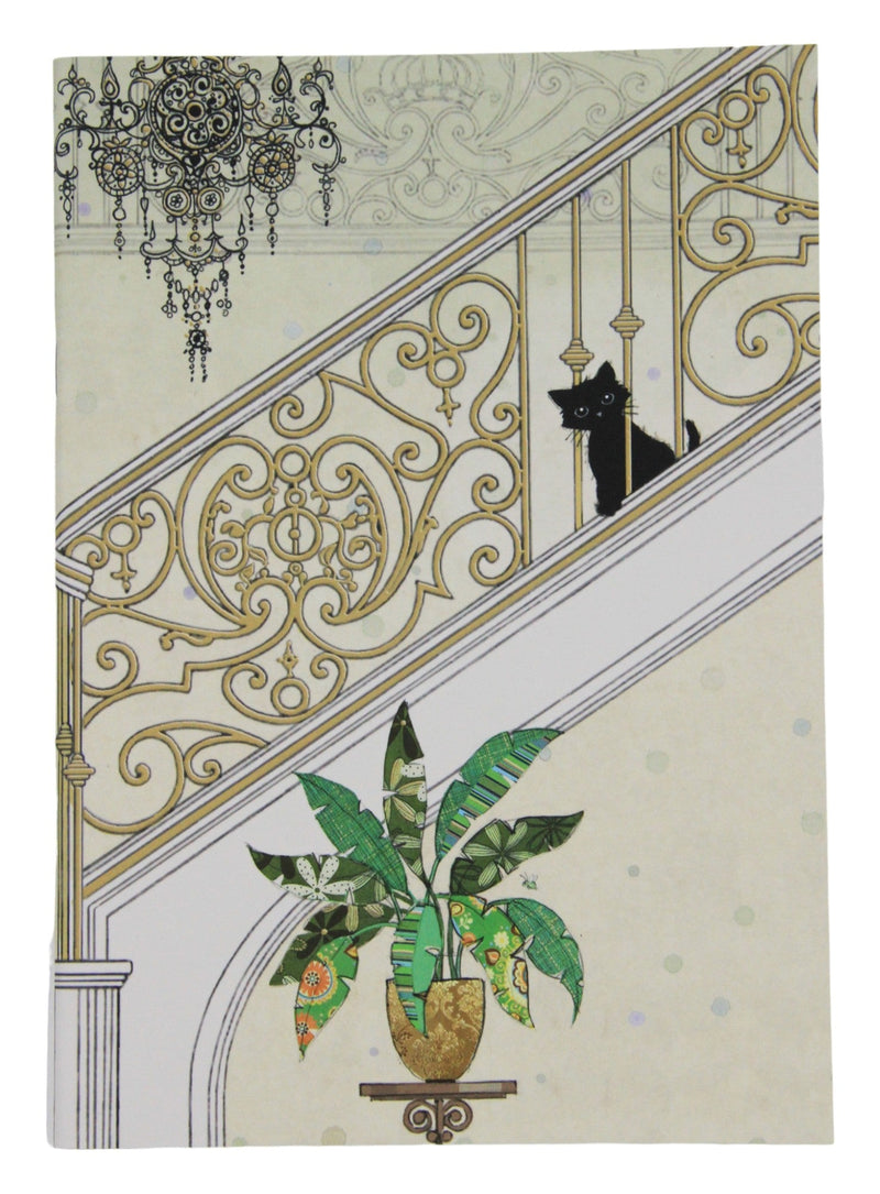 A5-Notizbuch – Katze auf Treppen