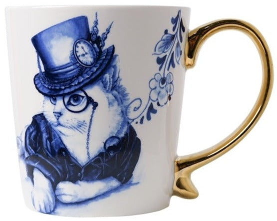 Taza Gato con Gorro Dorado