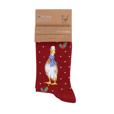 Women's Socks - Duck - Christmas Scarves