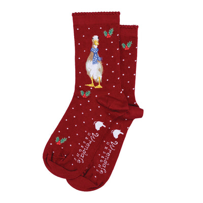 Women's Socks - Duck - Christmas Scarves