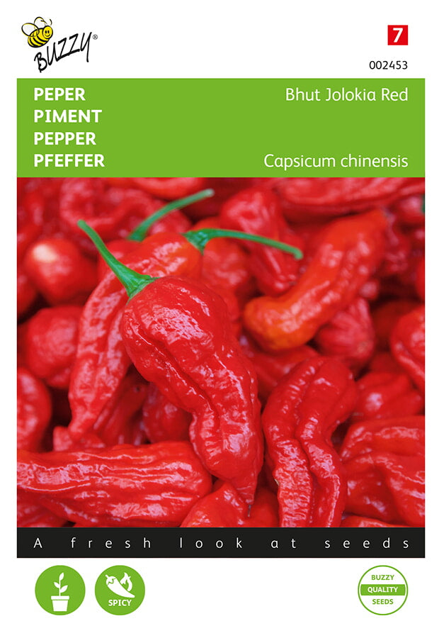 Pimiento Picante - Bhut Jolokia Rojo - 10 Semillas