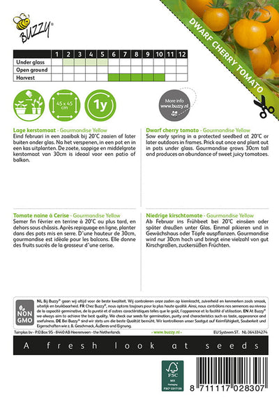 Dwergkerstomaat - Yellow Gourmandise - 10 Zaden
