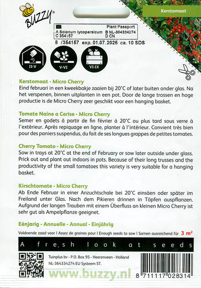 Kerstomaat - Micro Cherry - 10 Zaden