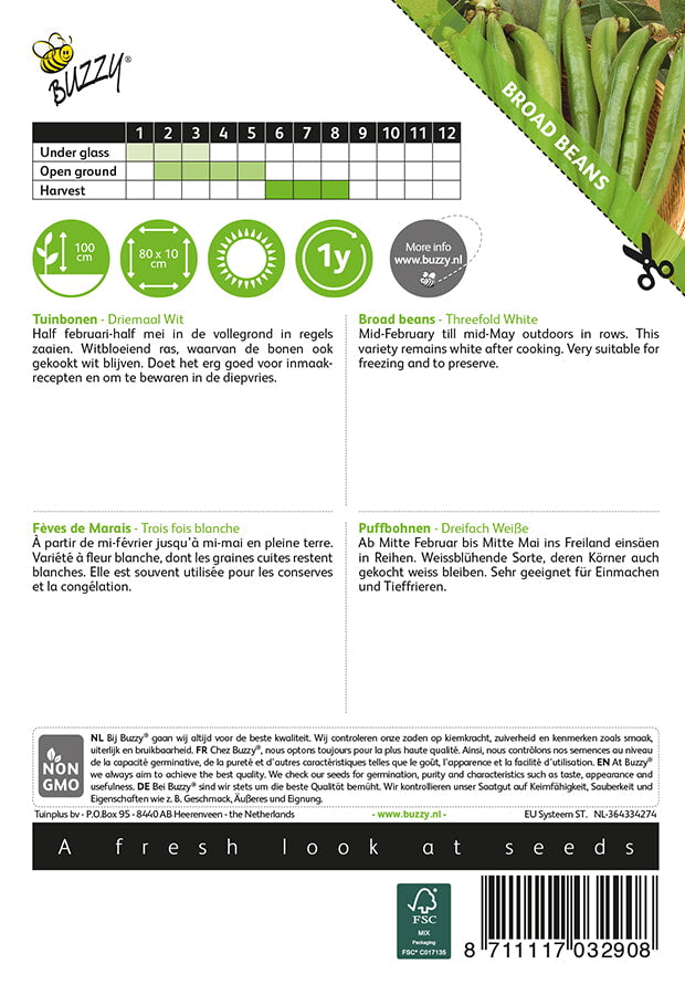 Broad Beans - Driemaal Wit - 40g