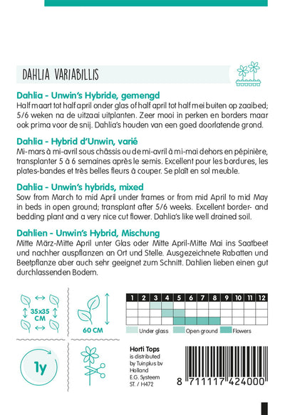 Dahlia - Unwin's Hybrids - 0,75g