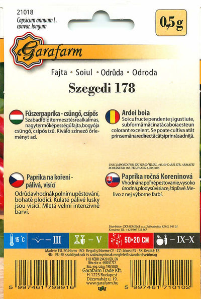 Ljuta paprika - Szegedi 178 - 0,5g