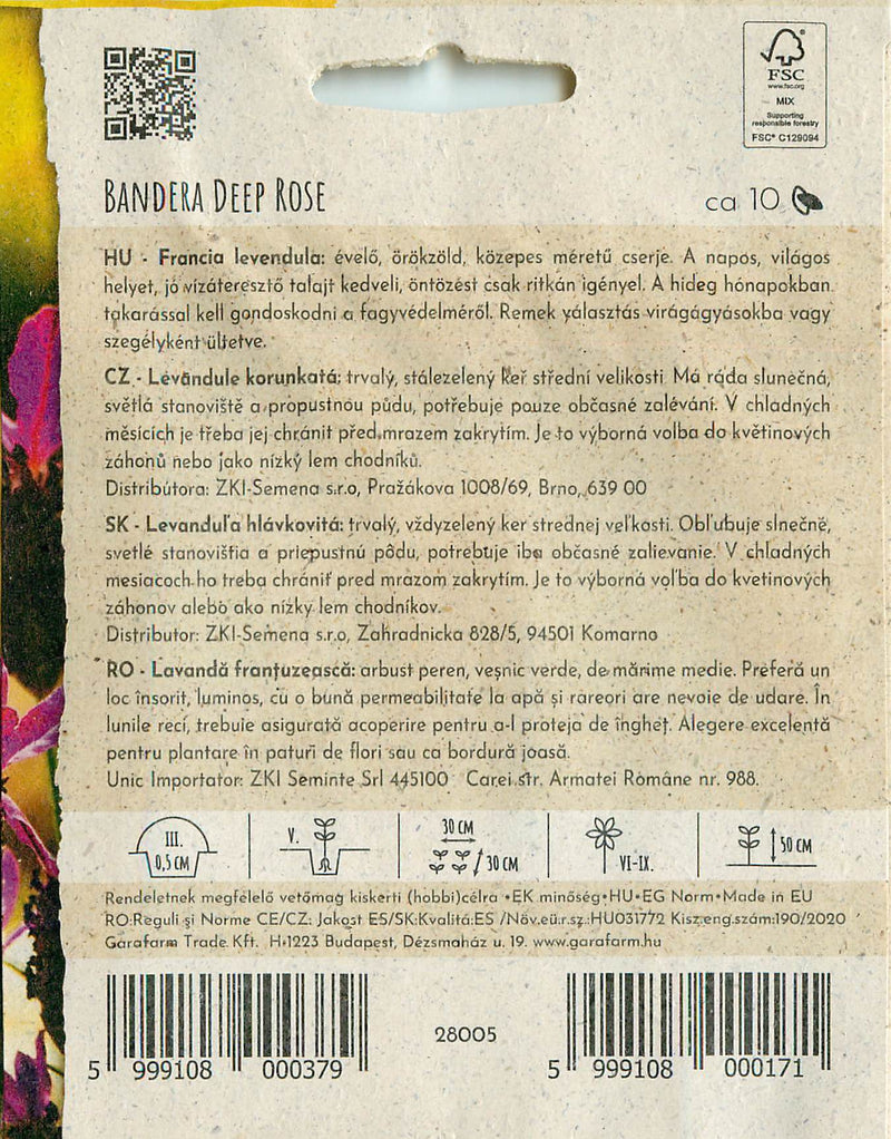 Lavanda Francesa - Bandera Deep Rose - 10 Semillas