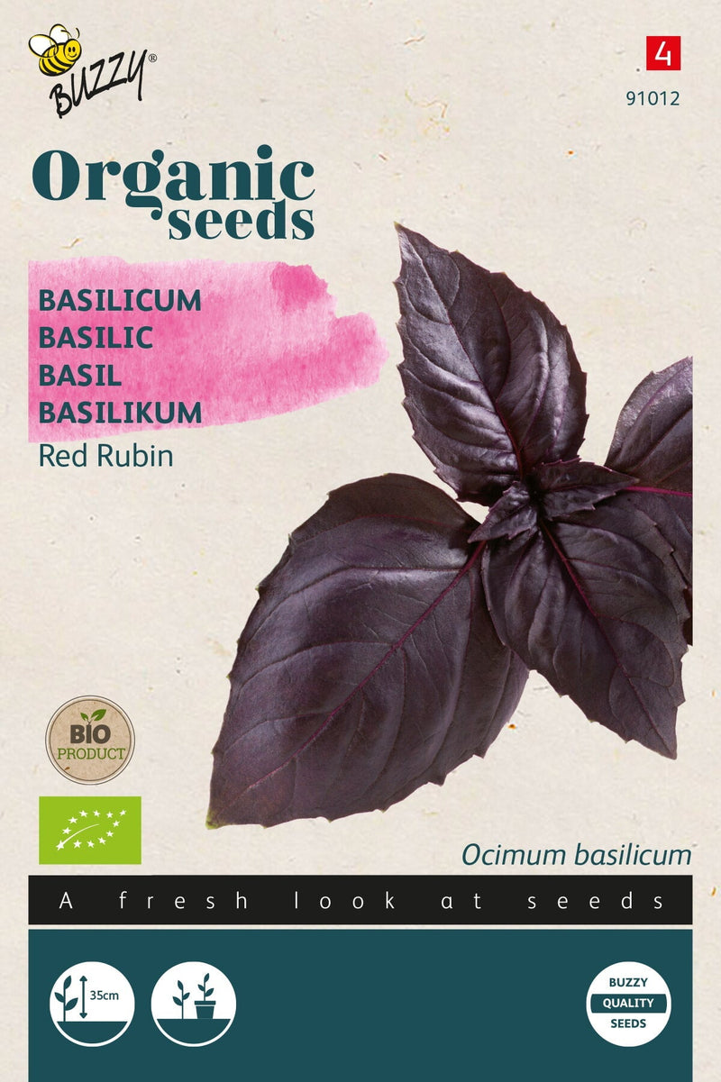 Basilicum - Red Rubin - Biologisch - 0,5g