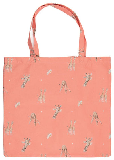 Foldable Shopping Bag - Giraffe - Flowers