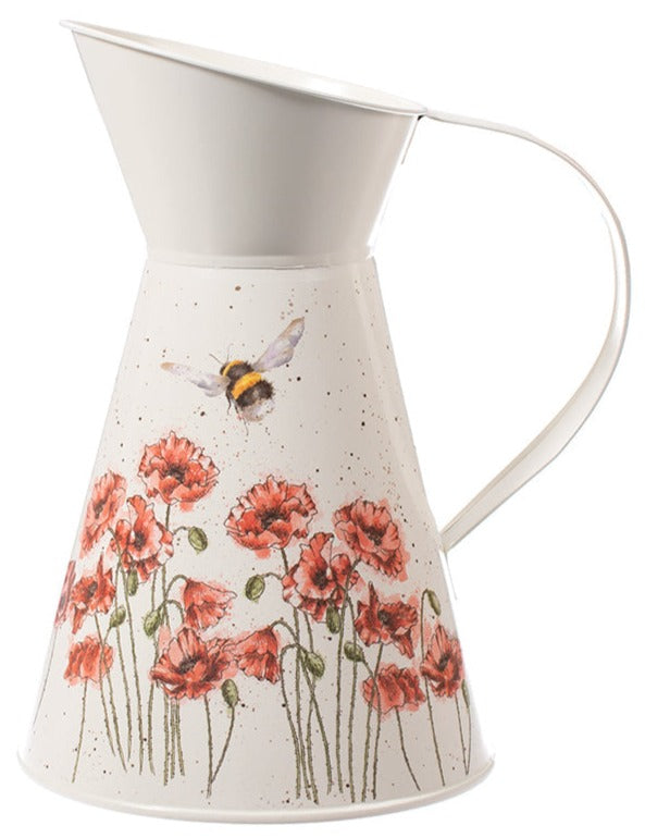 Flower Jug - Poppies and Bee